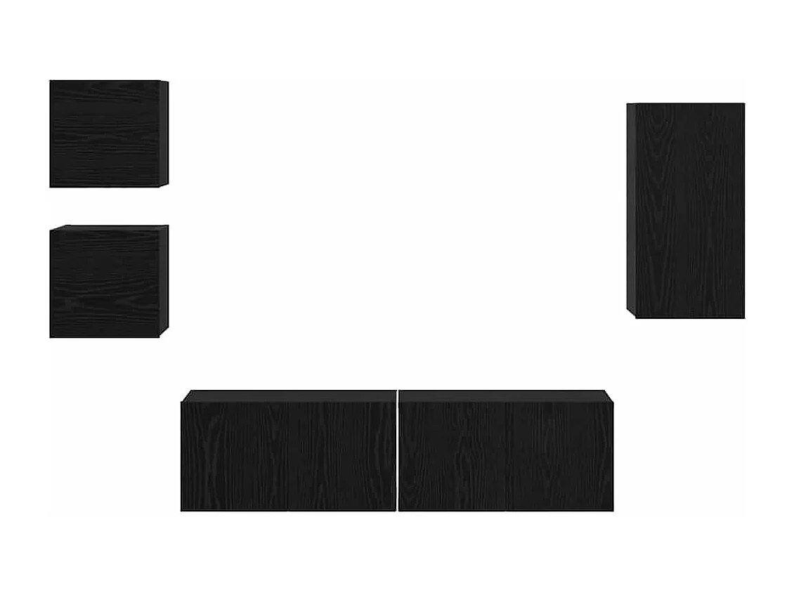 Ensemble meuble TV 5 pcs Chêne noir Bois d'ingénierie