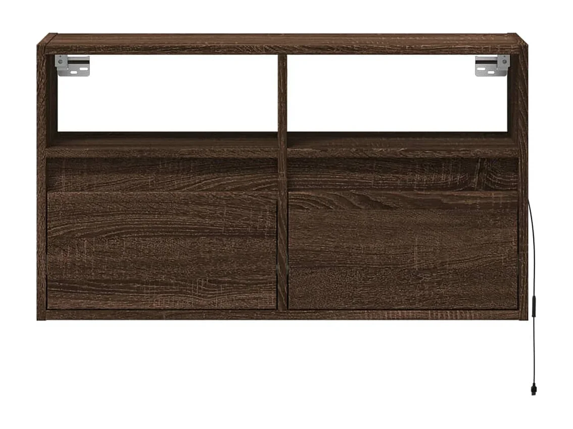 Wandmeubel met ledverlichting, bruin eiken, 80x31x45 cm