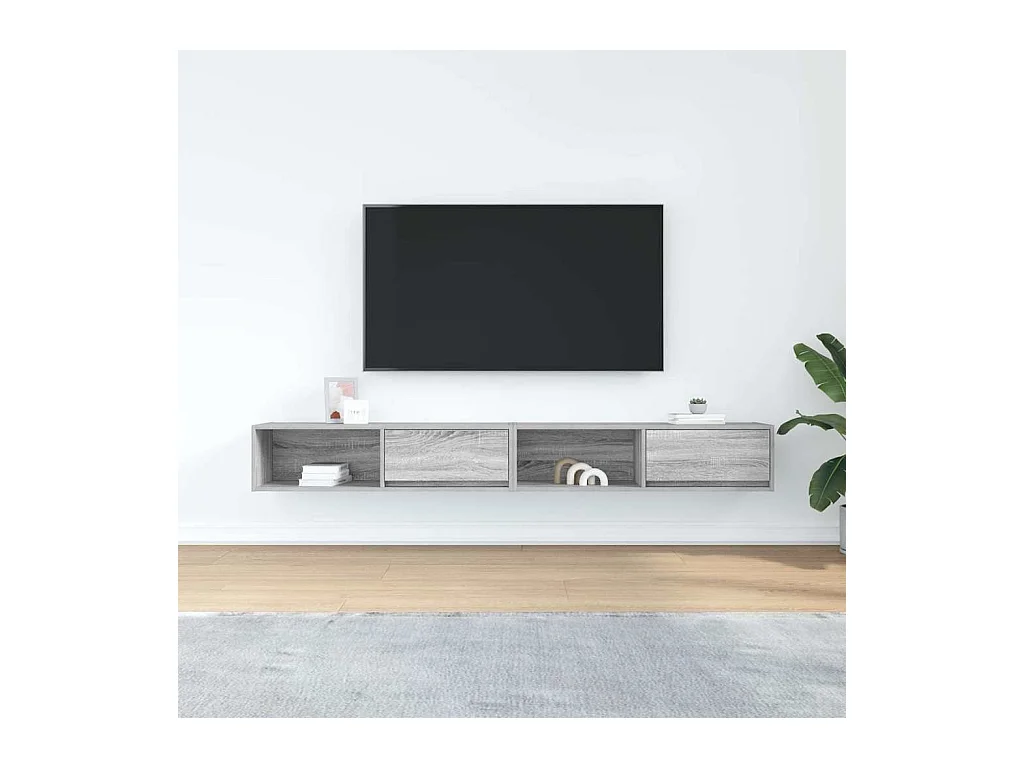 Mobile TV 2 pezzi grigio sonoma 100x31x25,5 cm in legno ingegnerizzato