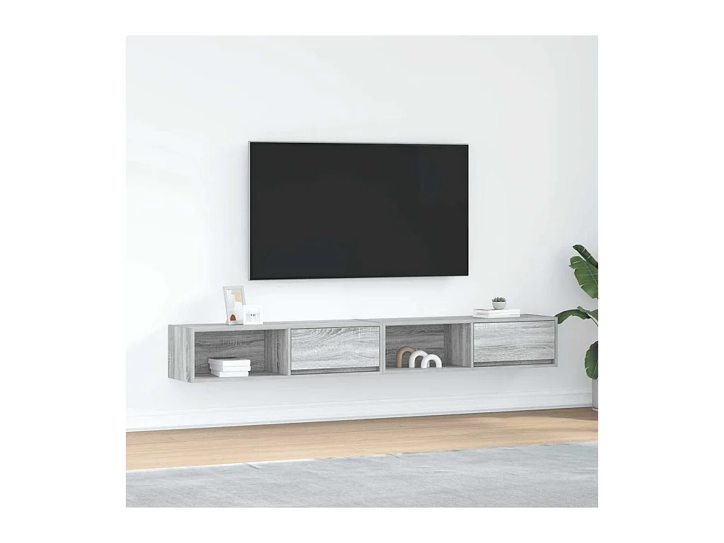 Meubles TV 2 pcs sonoma gris 100x31x25,5 cm bois d'ingénierie