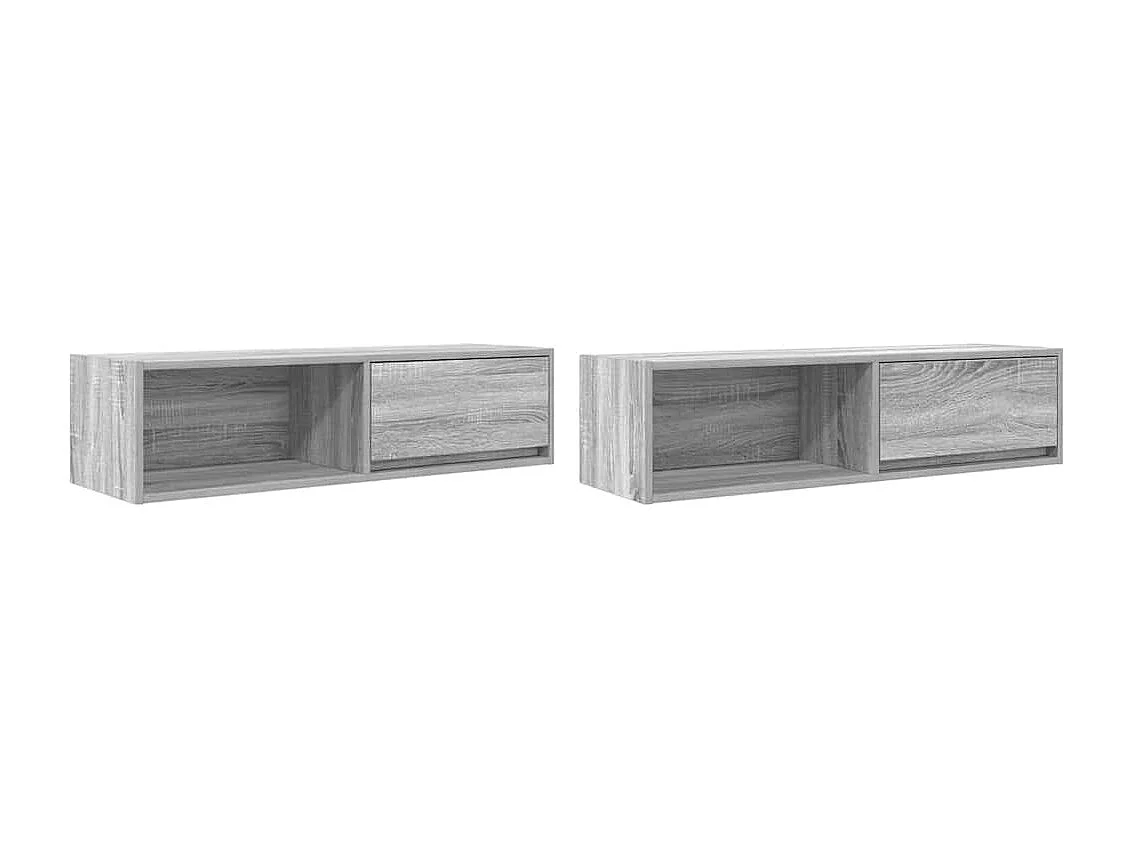 Meubles TV 2 pcs sonoma gris 100x31x25,5 cm bois d'ingénierie