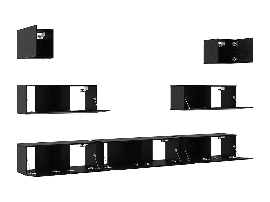 Set de meubles TV 7 pcs Chêne noir 100 x 30 x 30 cm