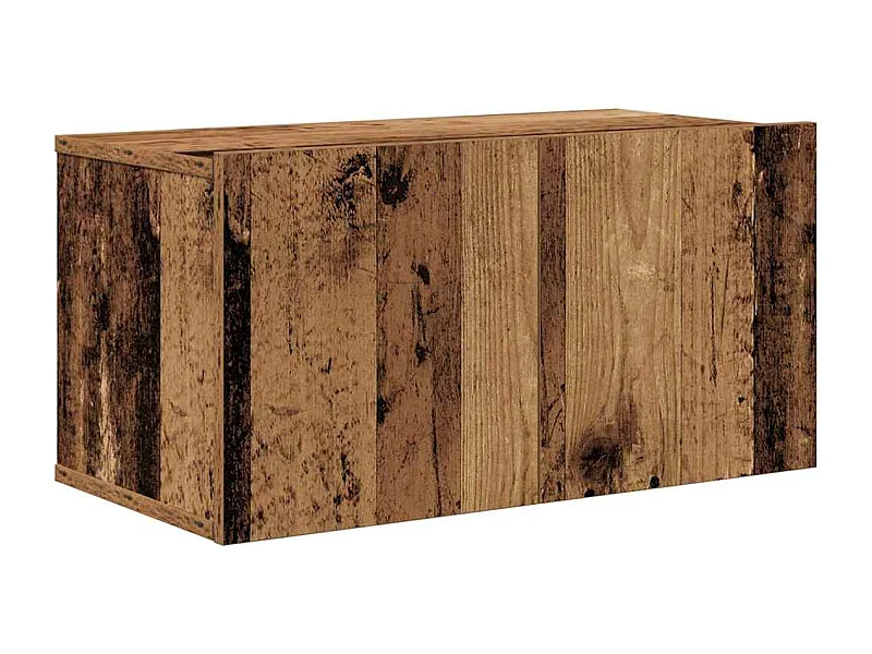 TV-Ständer-Set zur Wandmontage, 4-teilig, Antikholz, mittelgroß