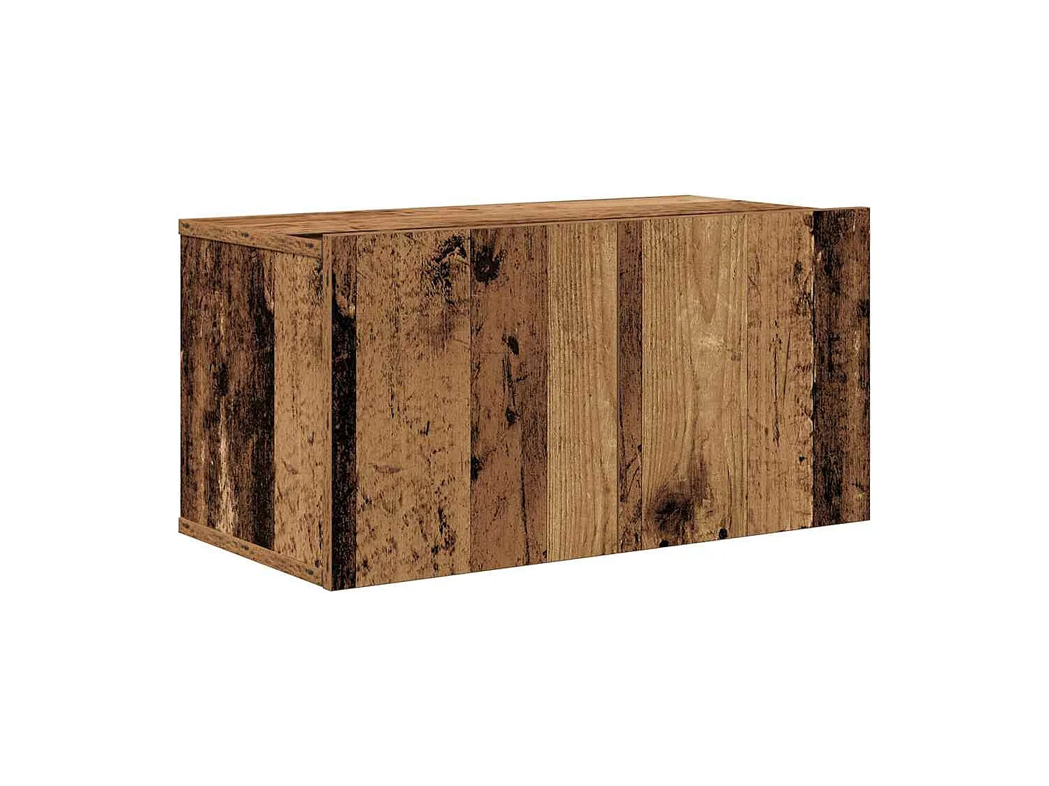 Set porta TV da parete 4 pezzi in legno antico medio