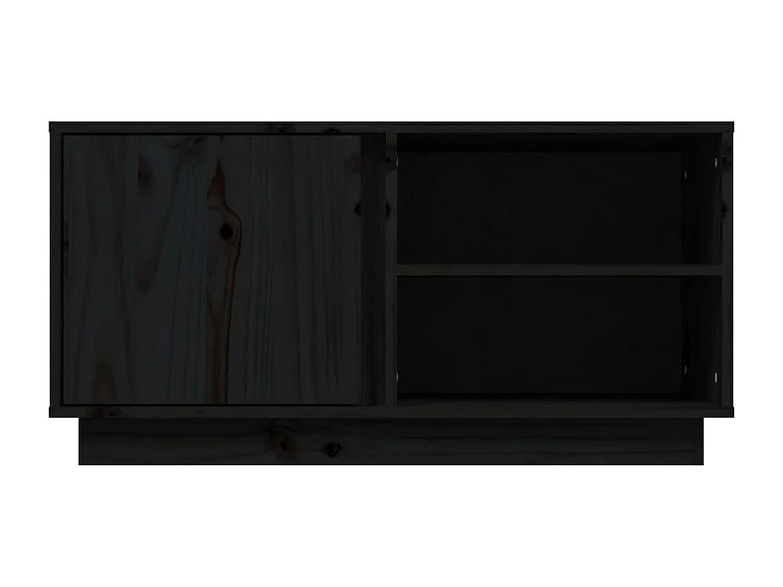 Mobile porta TV nero 80x35x40,5 cm Legno massello di pino