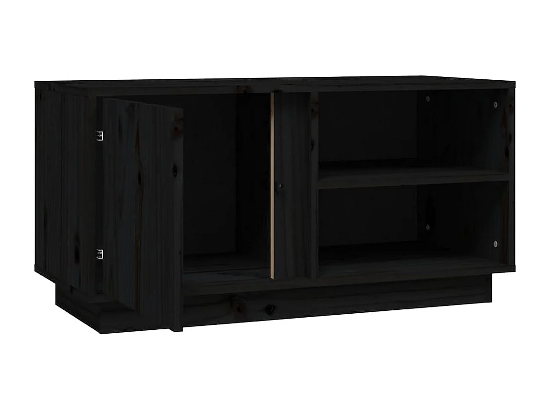 Zwarte tv-kast 80x35x40,5 cm Massief grenenhout