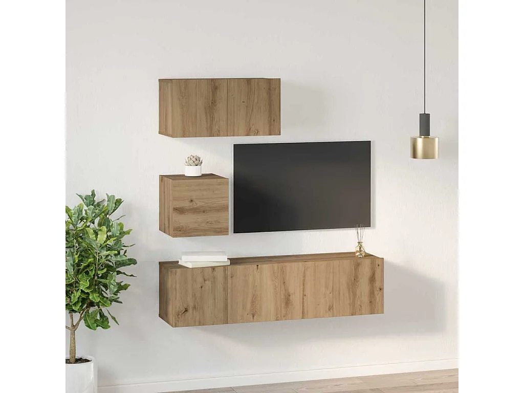 Ensemble meuble TV 4 pcs chêne artisanal 60 x 30 x 30 cm