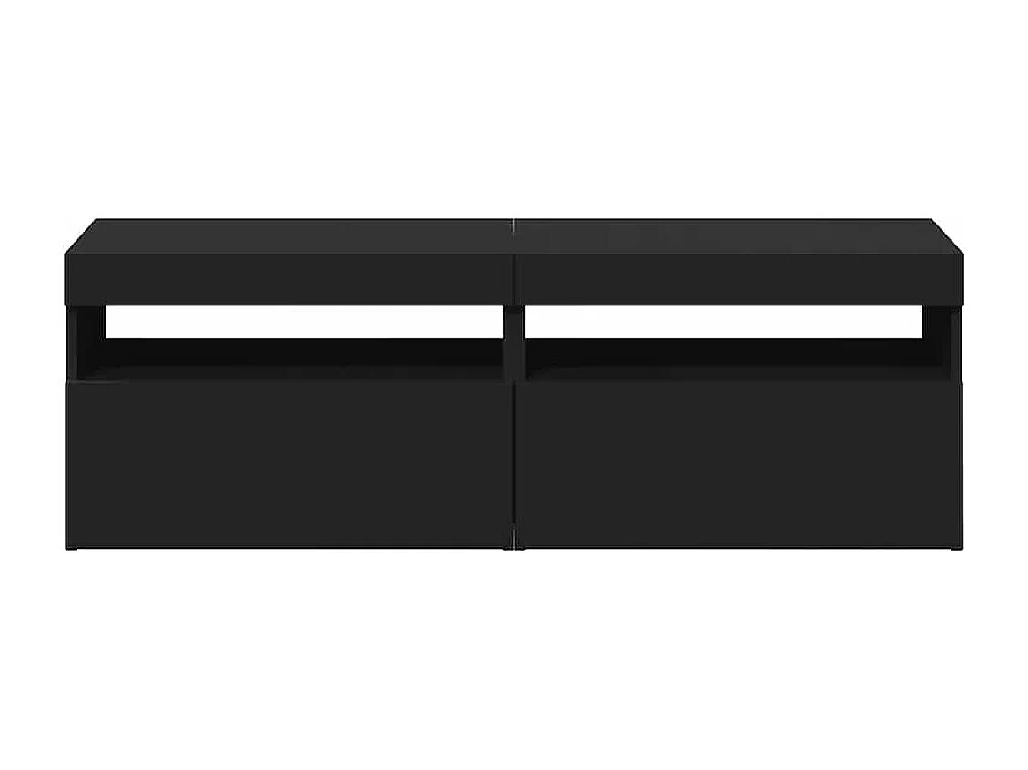 Mobili TV con luci LED 2 pz Nero 60x35x40 cm