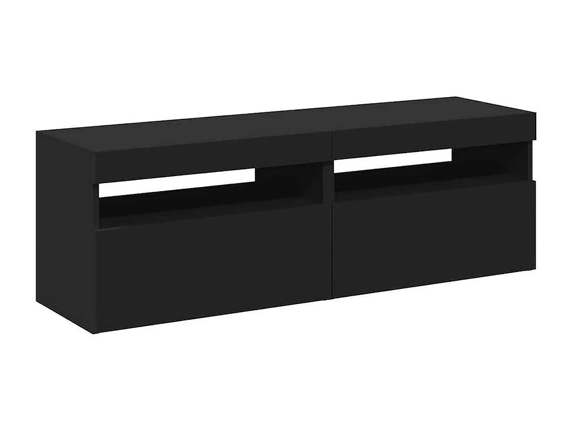 Meubles TV avec lumières LED 2 pcs Noir 60x35x40 cm