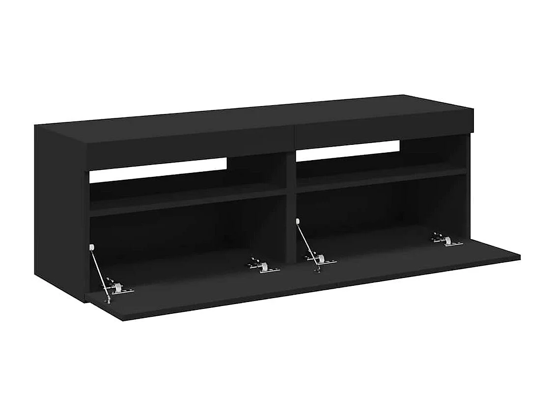 Meubles TV avec lumières LED 2 pcs Noir 60x35x40 cm