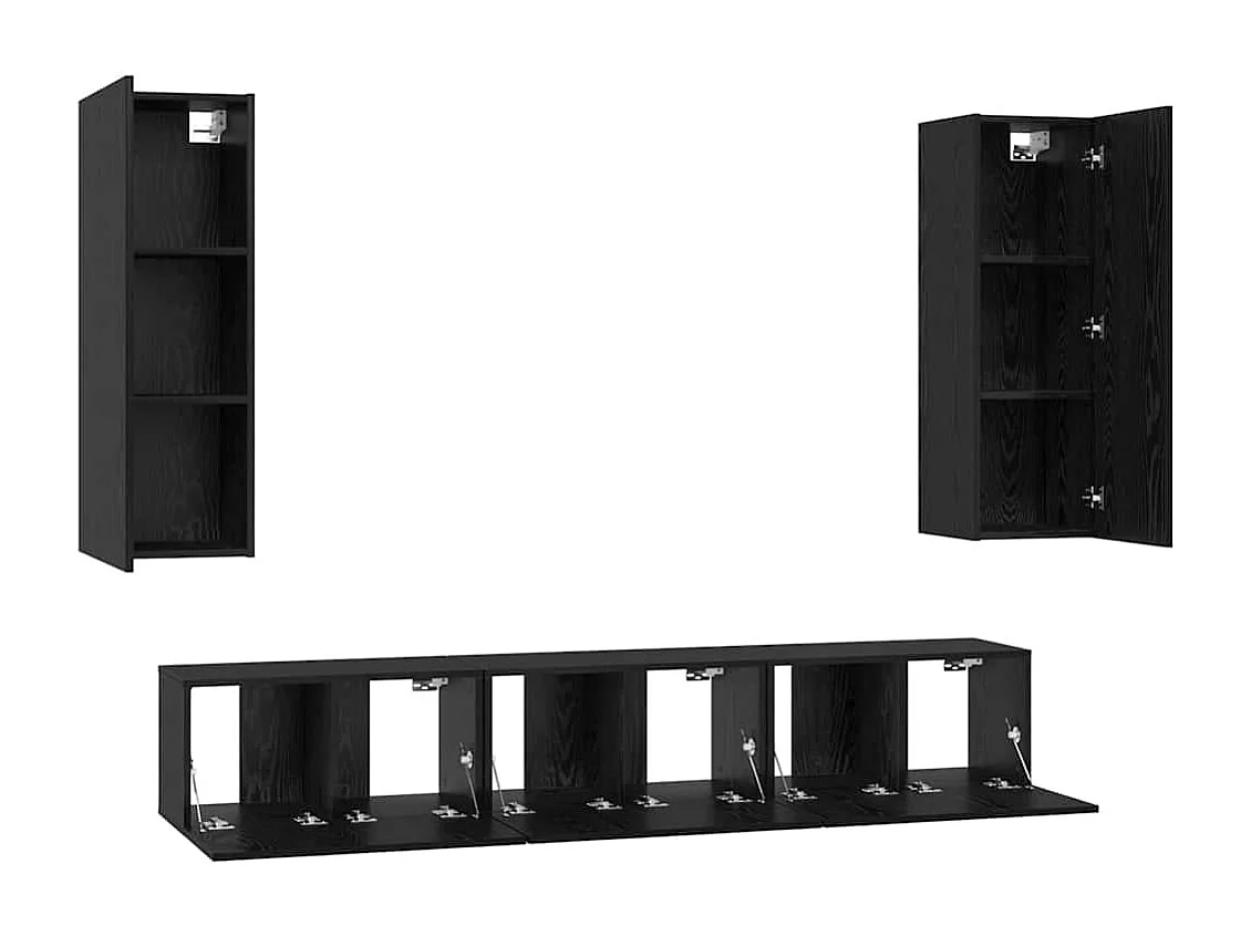 Ensemble meuble TV 5 pcs Chêne noir Moyen 30,5 x 30 x 90 cm