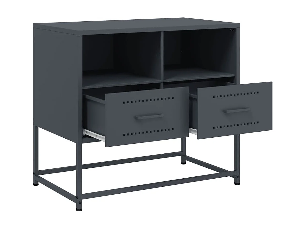 Mobile porta TV antracite 68x39x60,5 cm acciaio