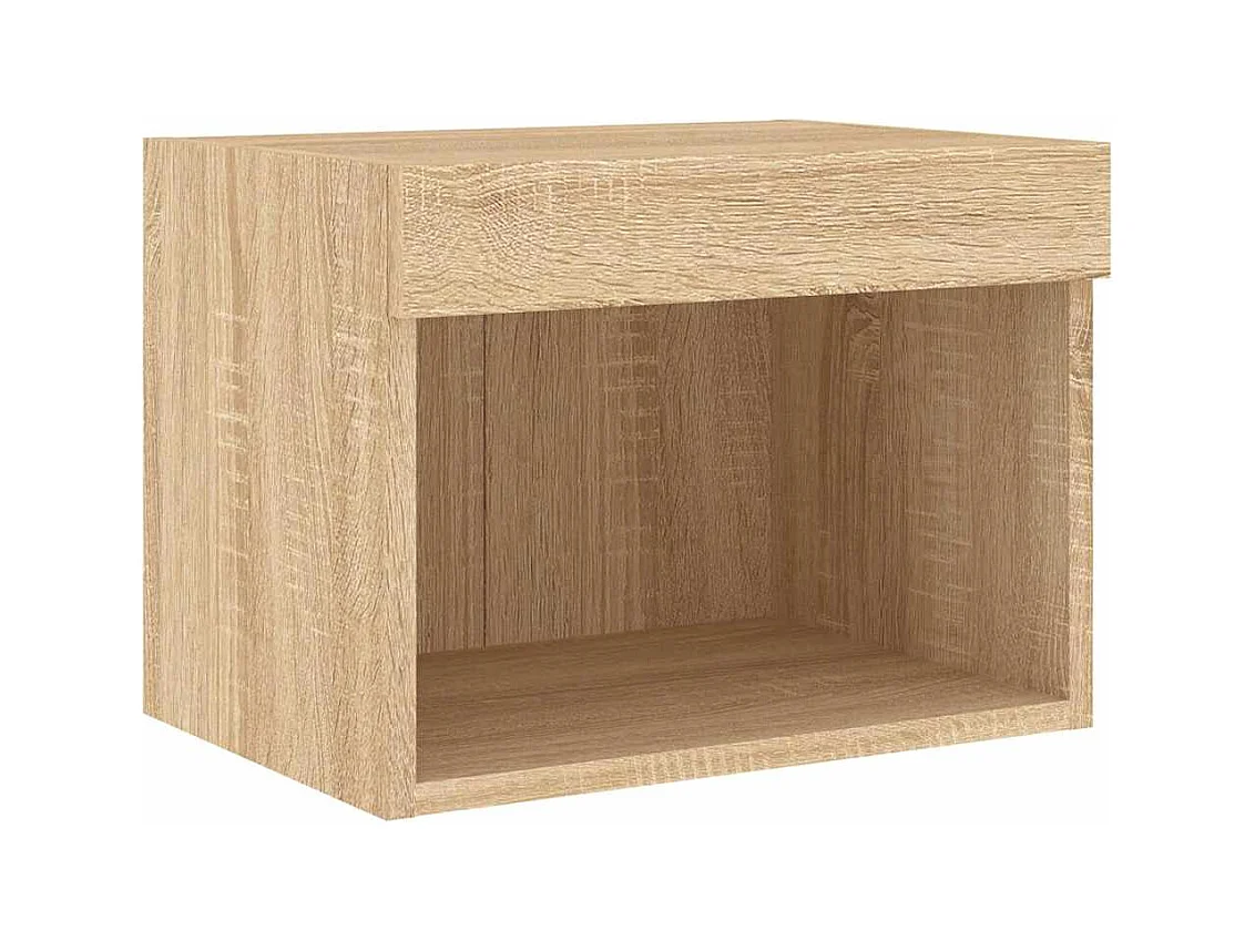 Ensemble de meubles TV muraux 7pcs et lumières LED chêne sonoma