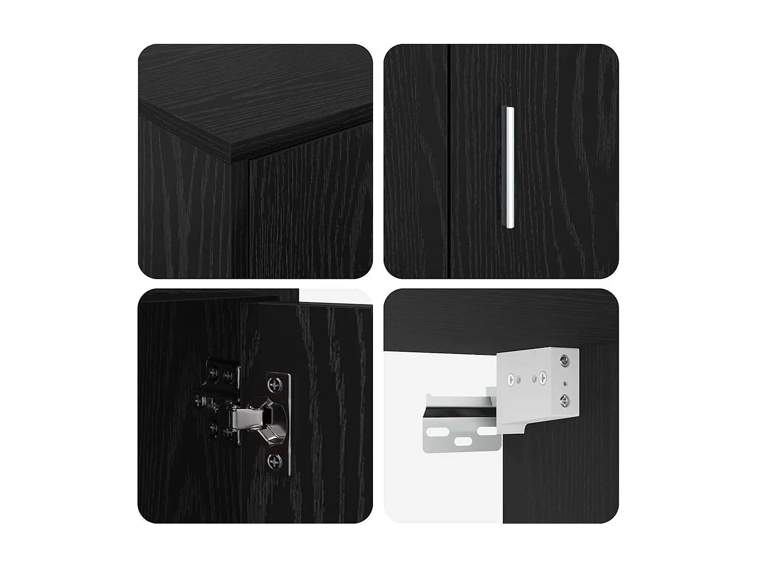 Ensemble de meuble TV 4 pièces Montage mural 4 pcs Chêne noir
