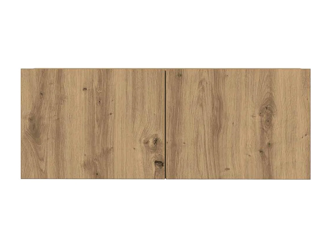 Set di mobili porta TV da parete da 7 pezzi, in rovere lavorato a mano