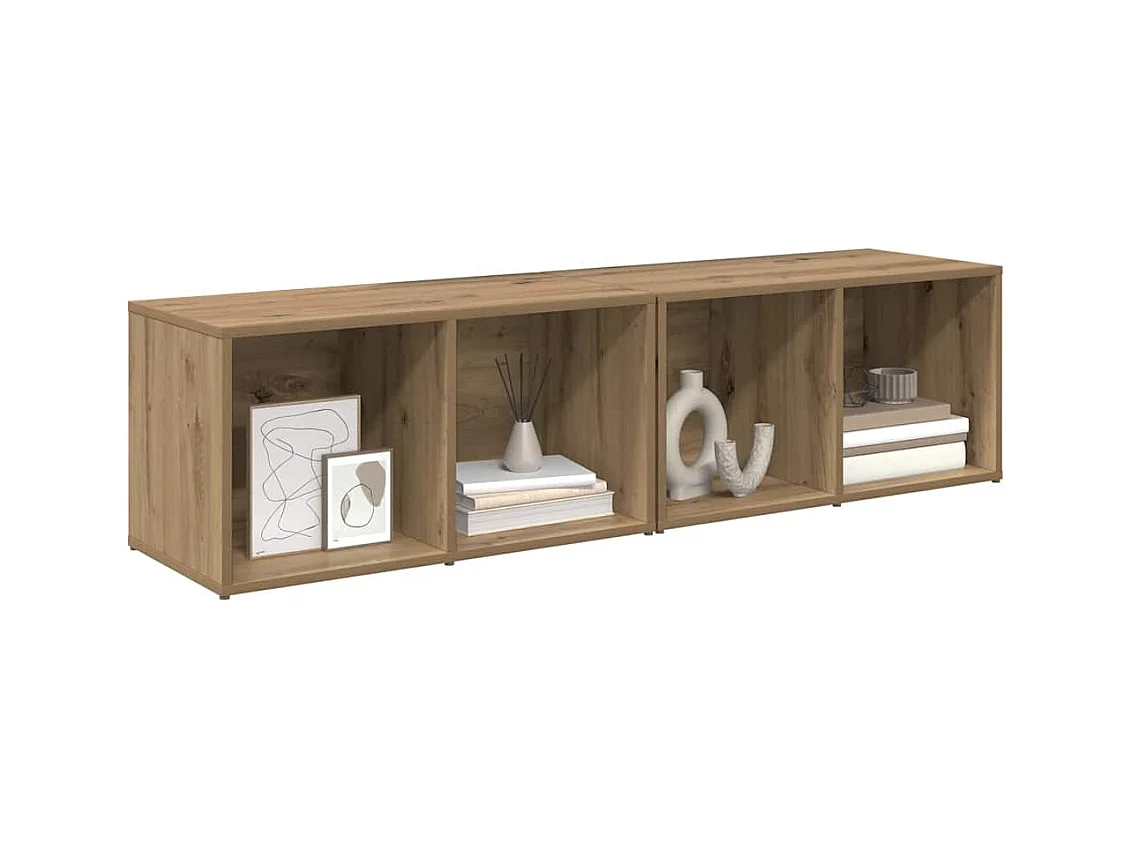 Set porta TV da 2 pezzi Rovere artigianale Legno ingegnerizzato