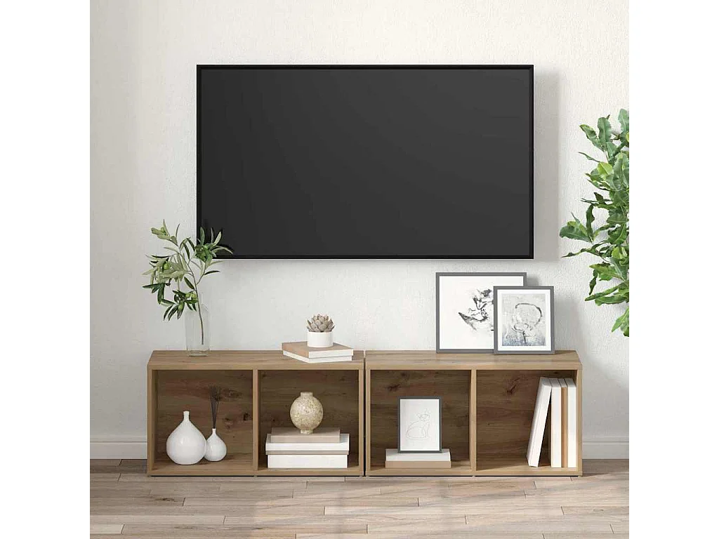 Ensemble meuble TV 2 pcs Chêne artisanal Bois d'ingénierie