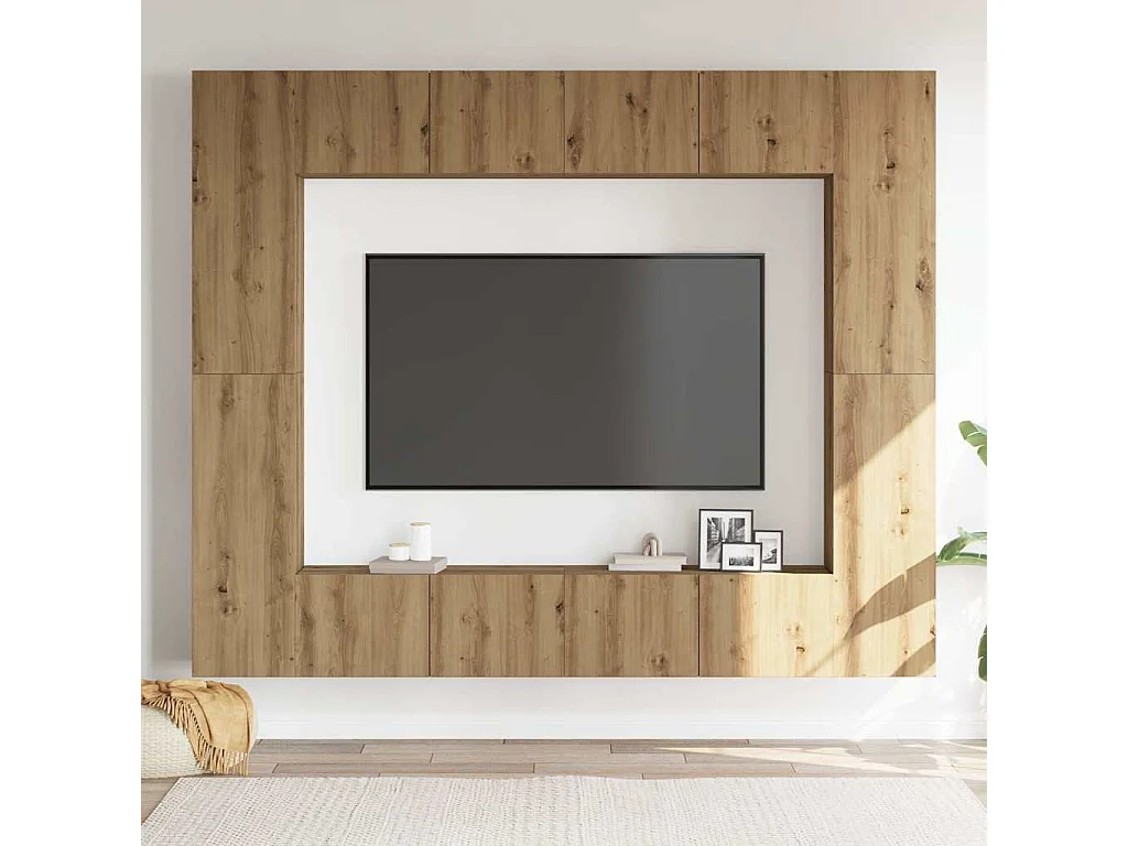 Ensemble de meuble TV mural 8 pcs chêne artisanal