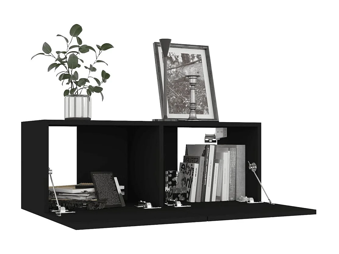 Meubles TV 4 pcs Noir 80x30x30 cm Bois d'ingénierie