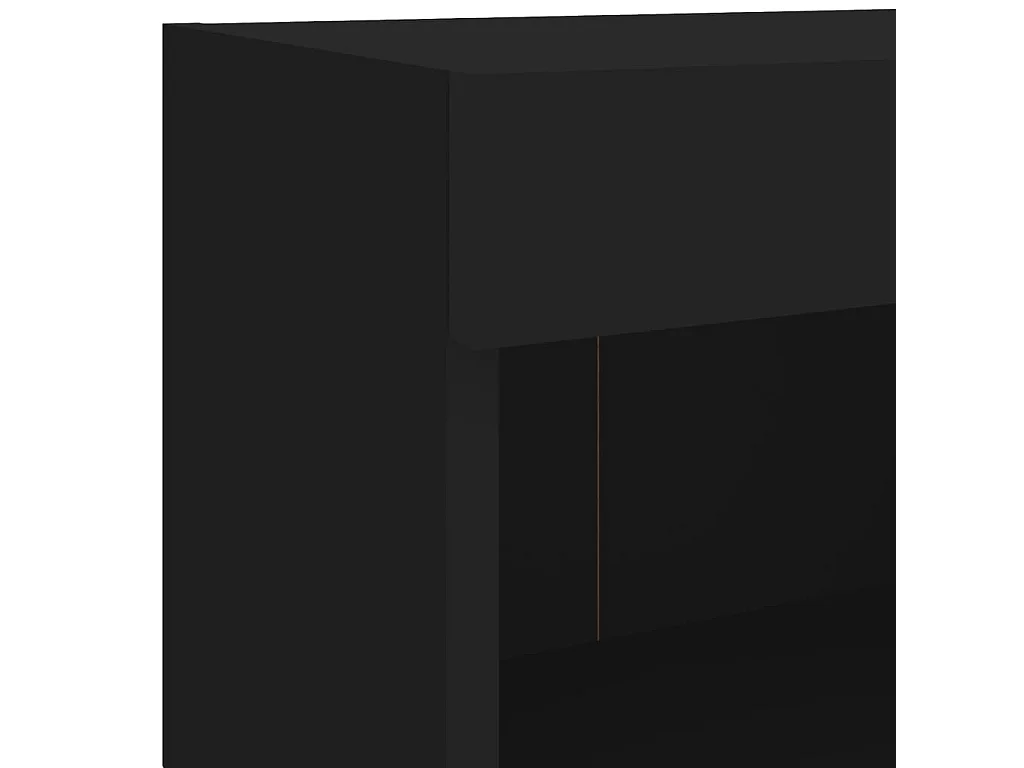 Parete attrezzata TV con LED 7 pezzi in legno ingegnerizzato nero