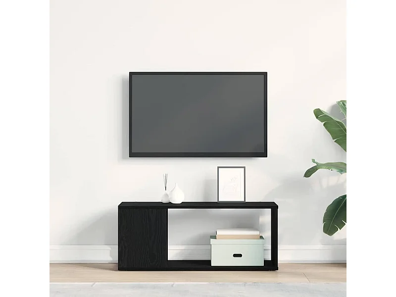 Mobiletto porta TV nero 80 x 24 x 32 cm in legno ingegnerizzato