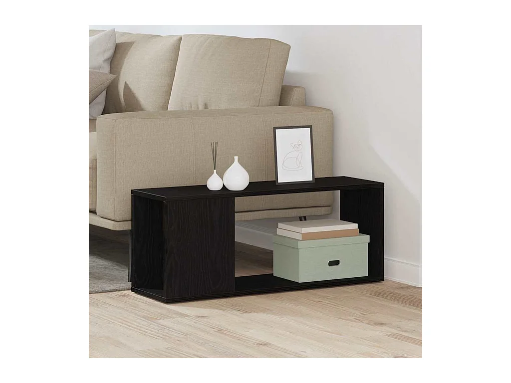 Zwart entertainmentcentrum 80 x 24 x 32 cm bewerkt hout