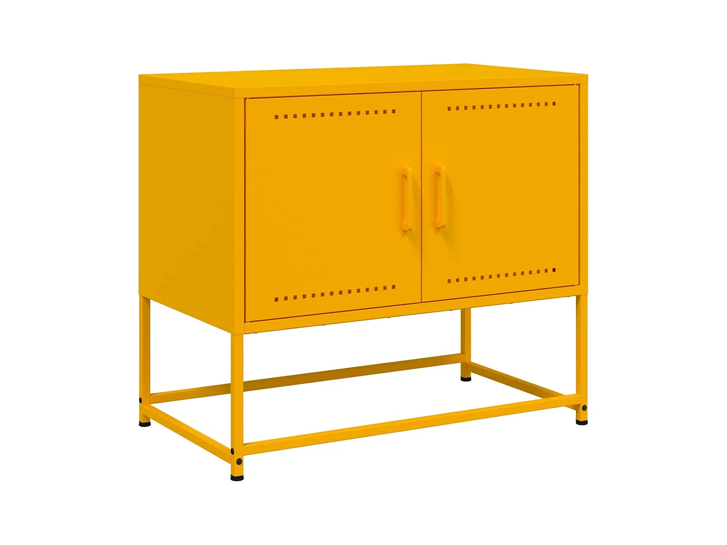Mueble de TV amarillo mostaza 68,5x39x60,5 cm acero