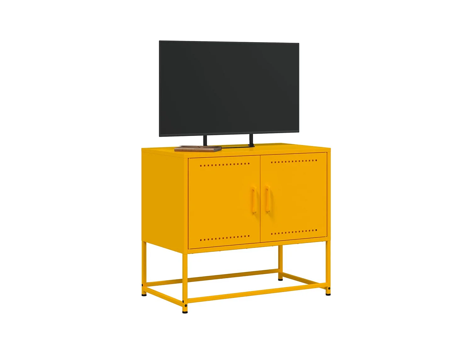 Mueble de TV amarillo mostaza 68,5x39x60,5 cm acero