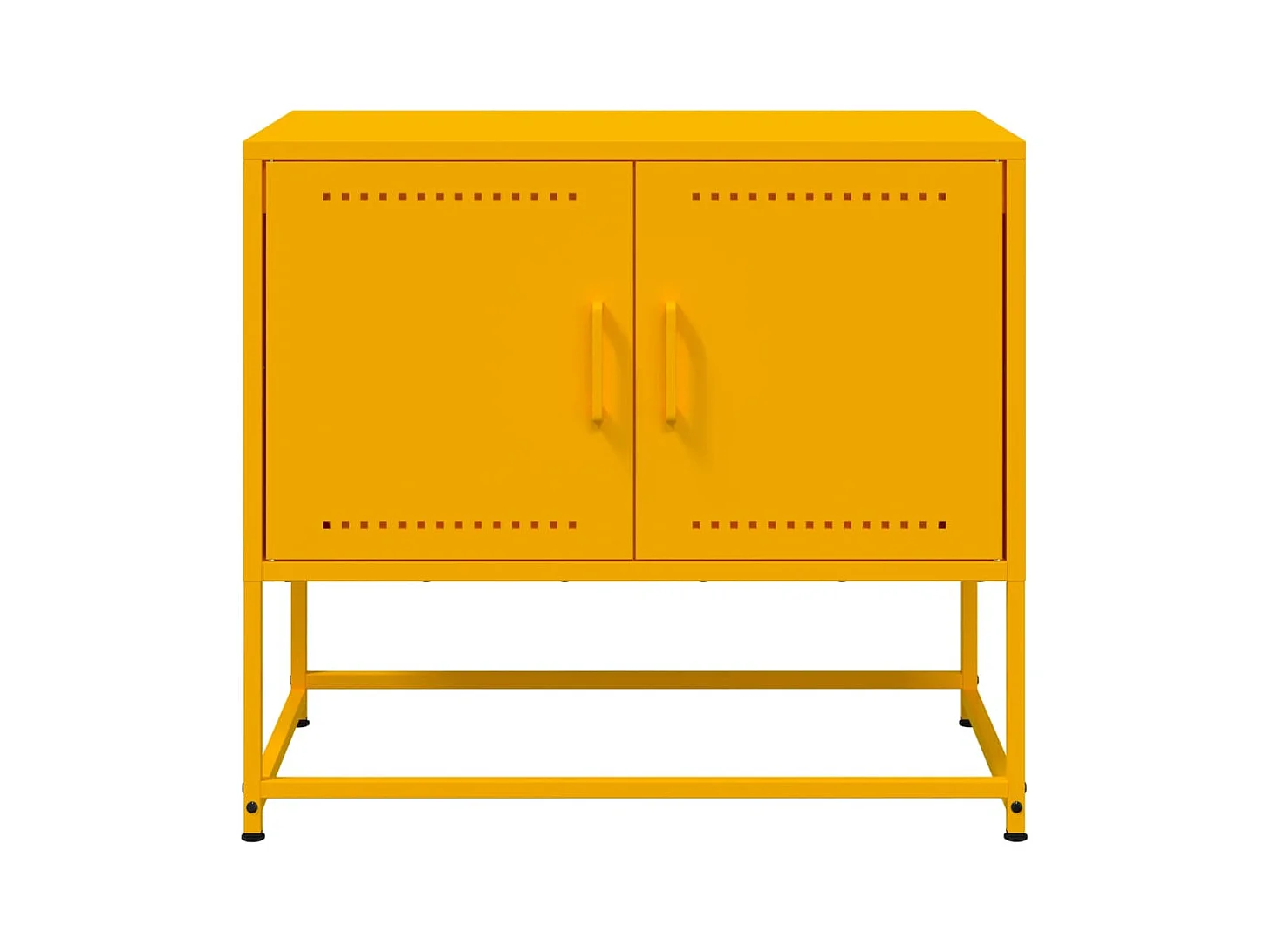 Mueble de TV amarillo mostaza 68,5x39x60,5 cm acero