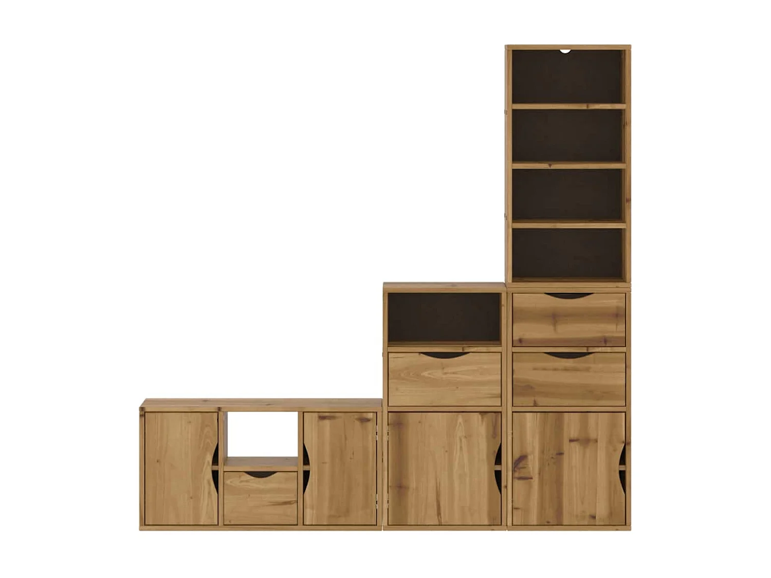 Meubles TV 4 pcs avec rangement ODDA bois de pin massif