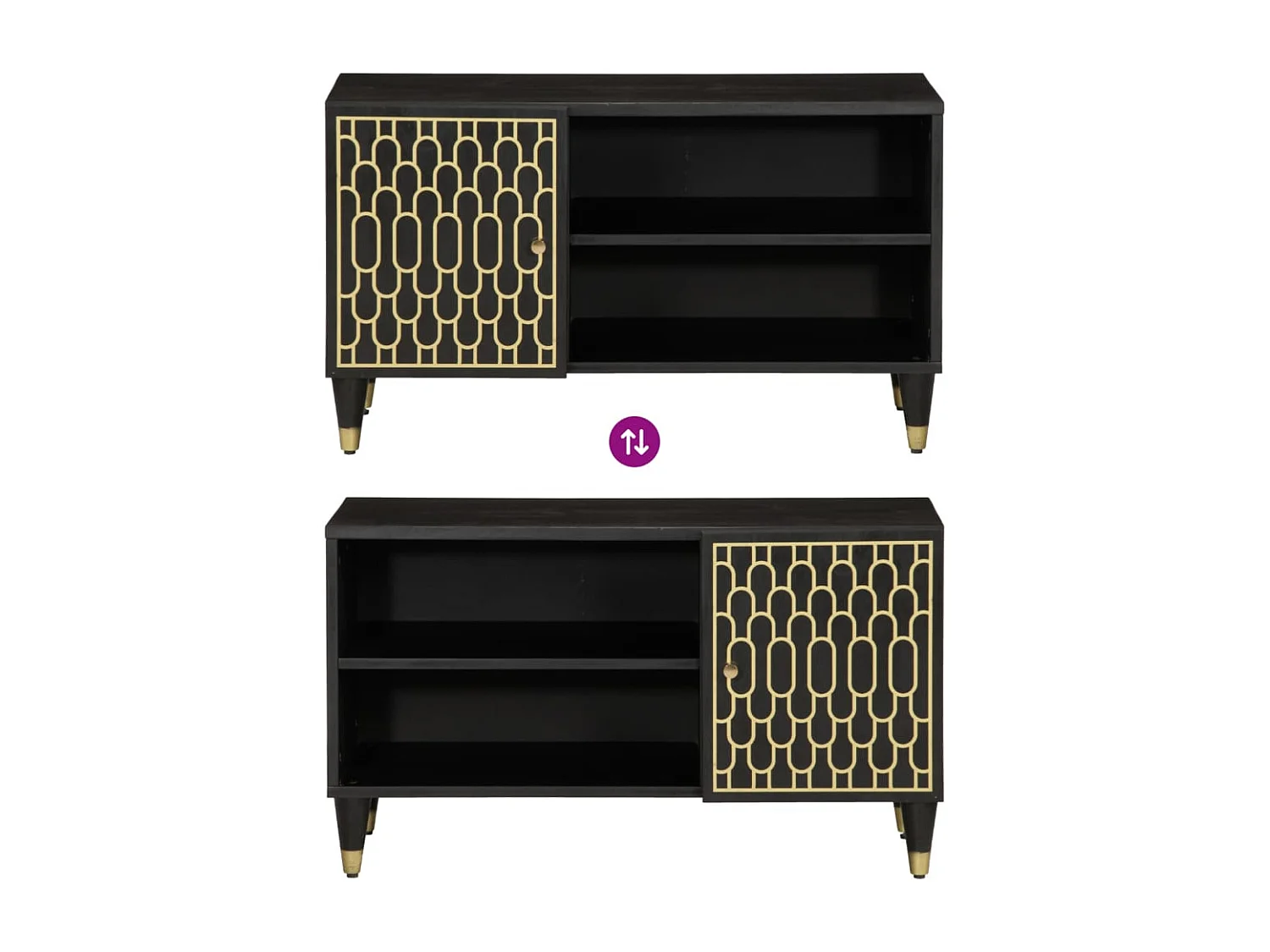 Mueble de TV 80x31,5x46 cm madera maciza de mango