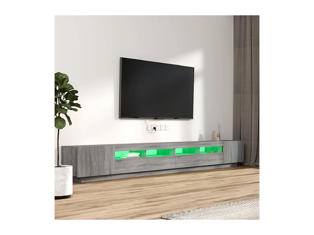 Ensemble de meubles TV avec lumières LED 3 pcs Sonoma gris