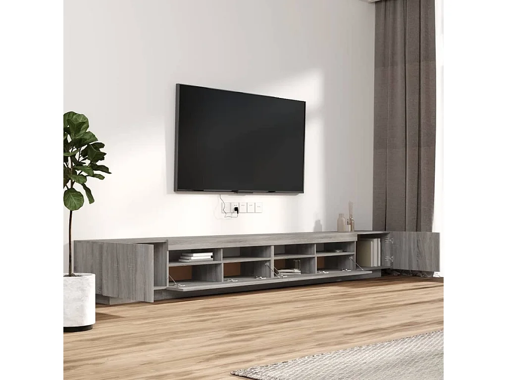 Ensemble de meubles TV avec lumières LED 3 pcs Sonoma gris