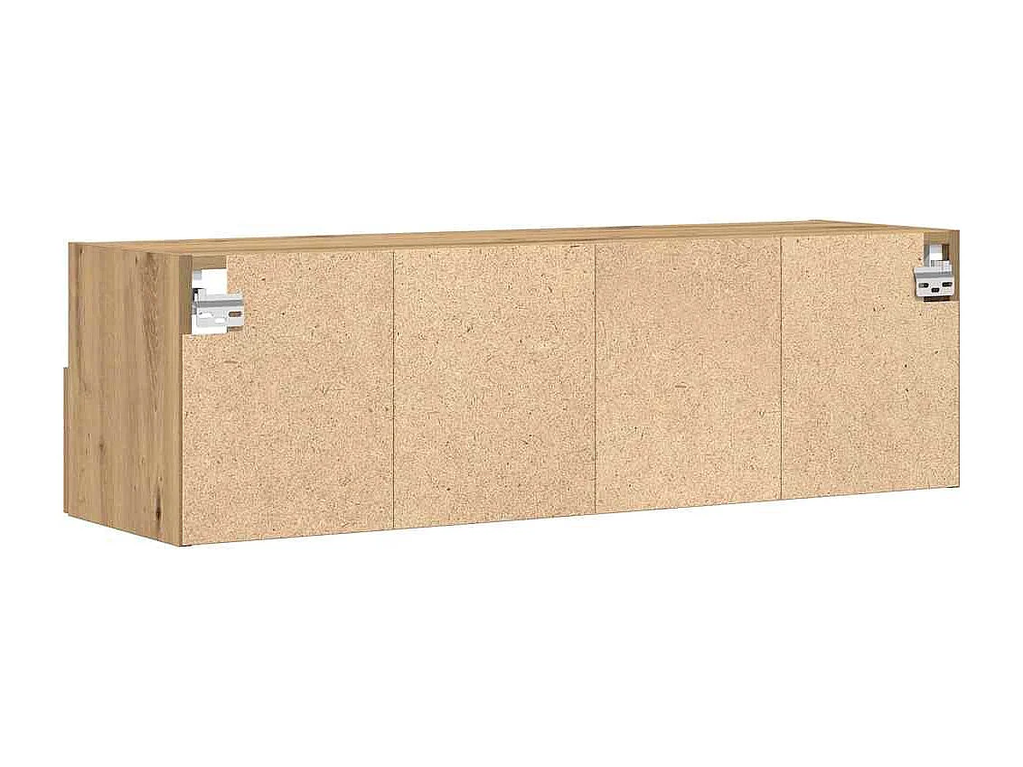 2-teiliger TV-Wandschrank, handgefertigte Eiche, 100 x 30 x 30 cm