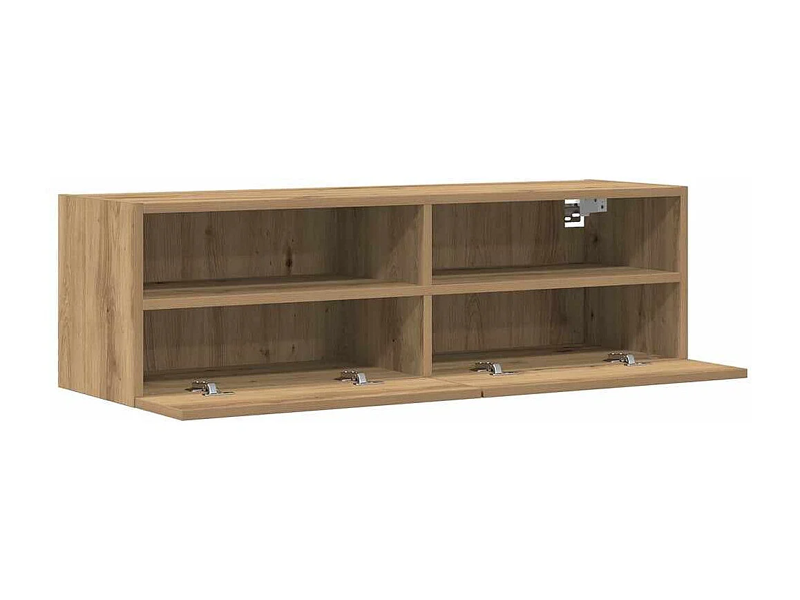 Meuble TV mural 2 pcs chêne artisanal 100 x 30 x 30 cm