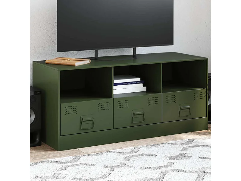 Olijfgroene tv-kast 99x39x44 cm staal