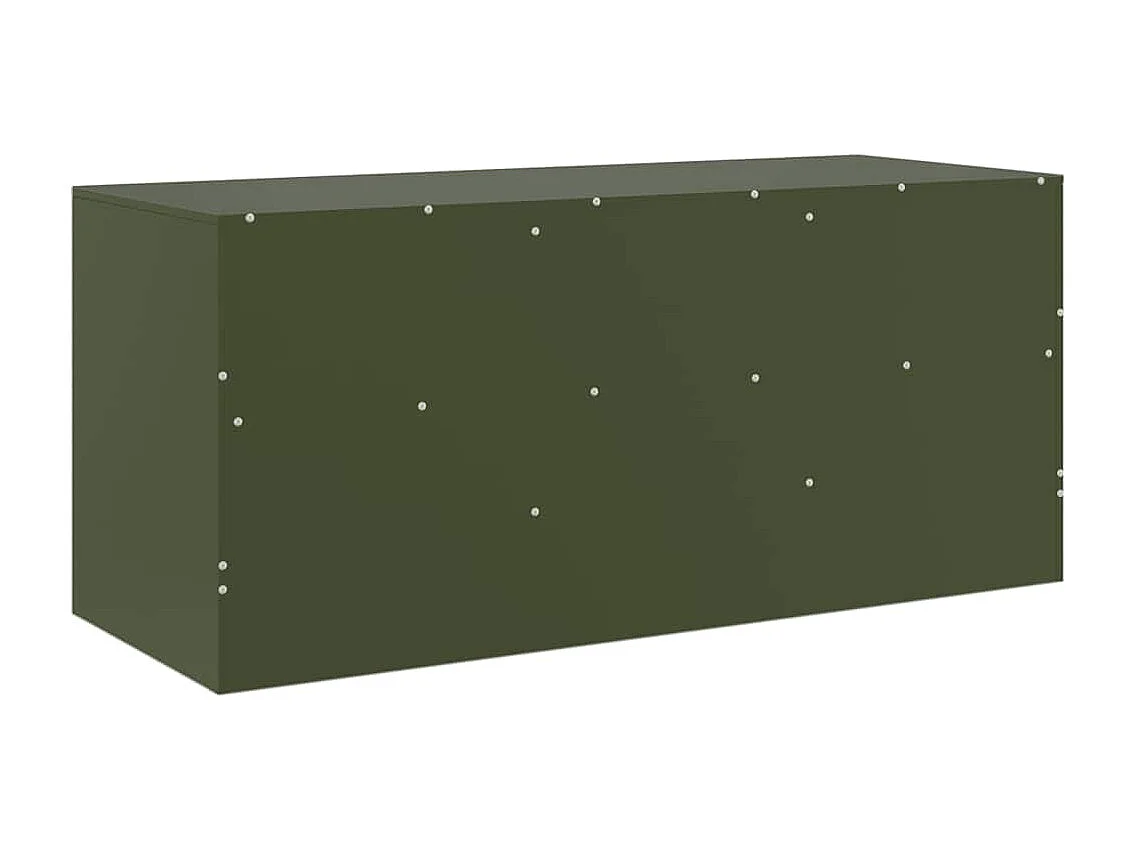Mueble de TV verde oliva 99x39x44 cm acero