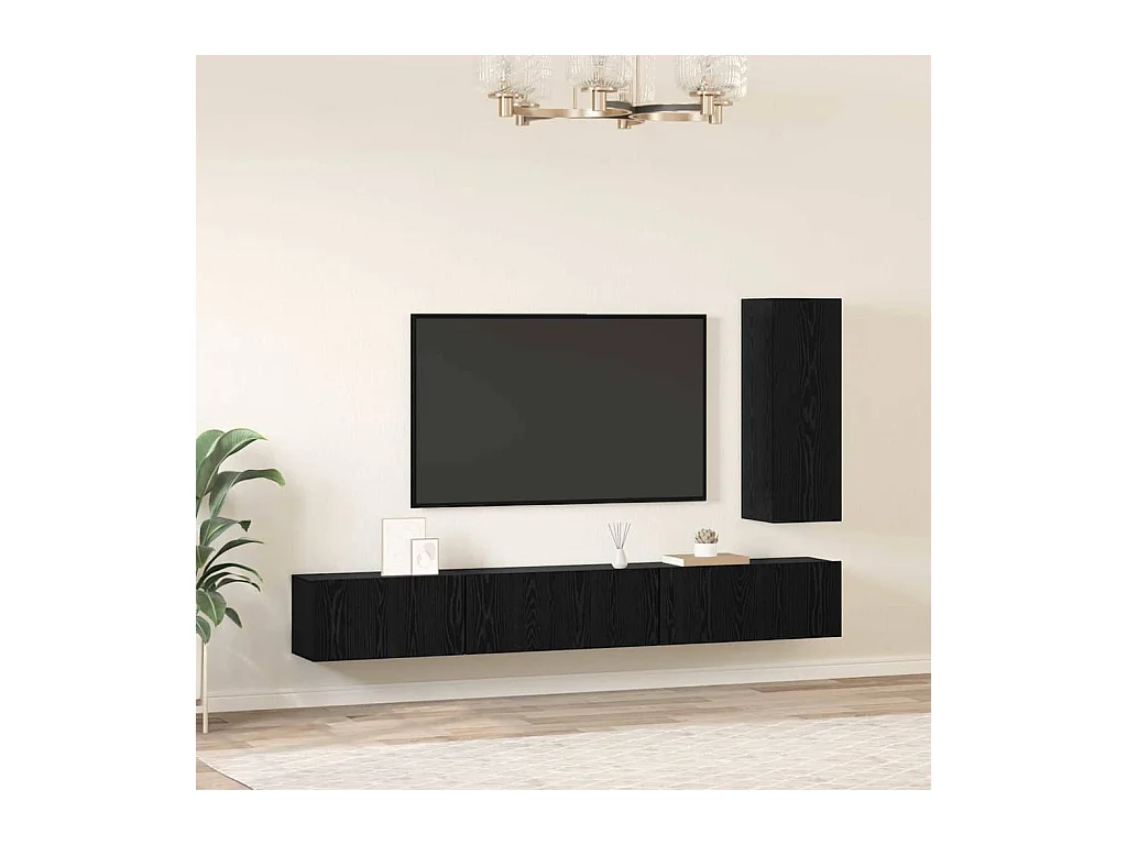 Ensemble meuble TV 4 pcs Chêne noir 30,5 x 30 x 90 cm