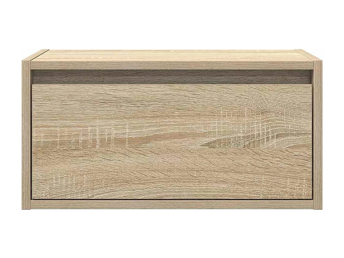 Tables de chevet murales avec lumières LED 2 pcs chêne sonoma