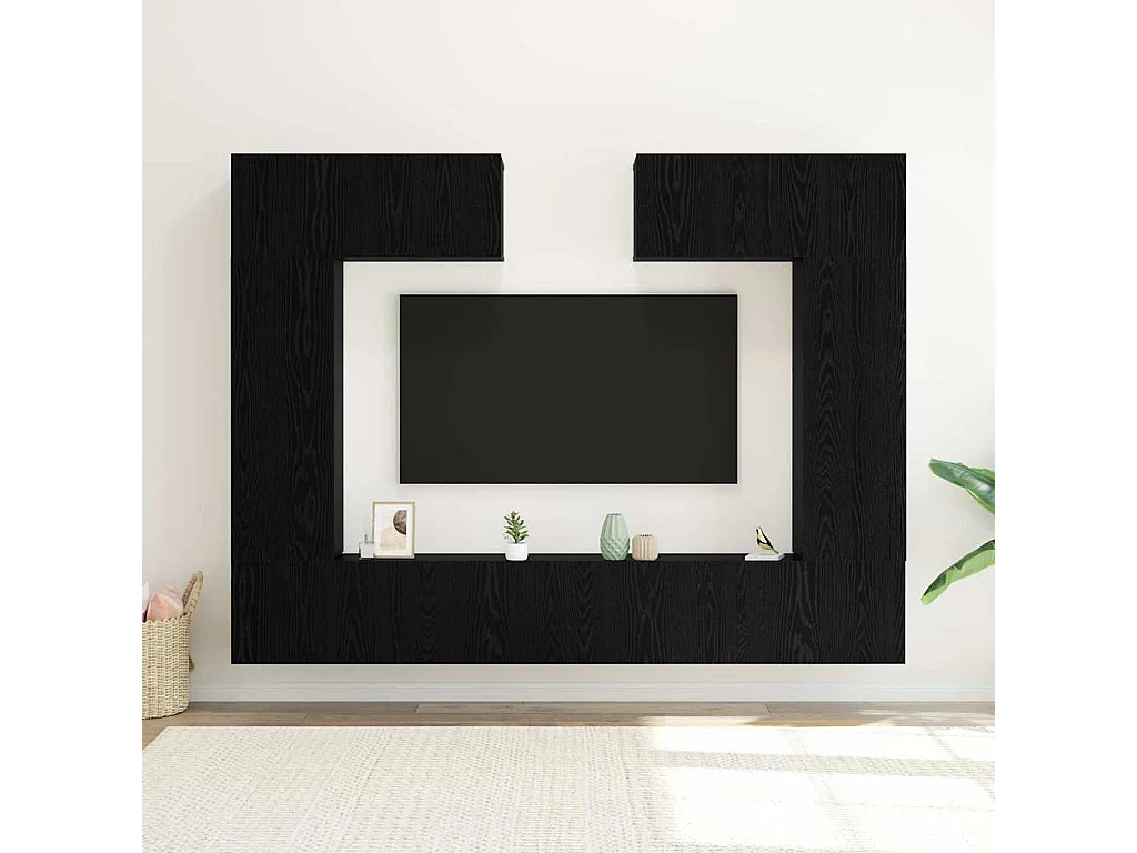 Ensemble meuble TV 6 pcs Chêne noir 100 x 30 x 30 cm