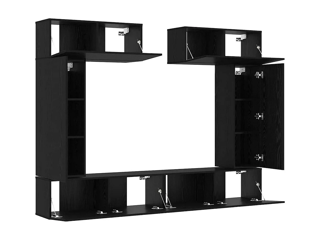 Ensemble meuble TV 6 pcs Chêne noir 100 x 30 x 30 cm