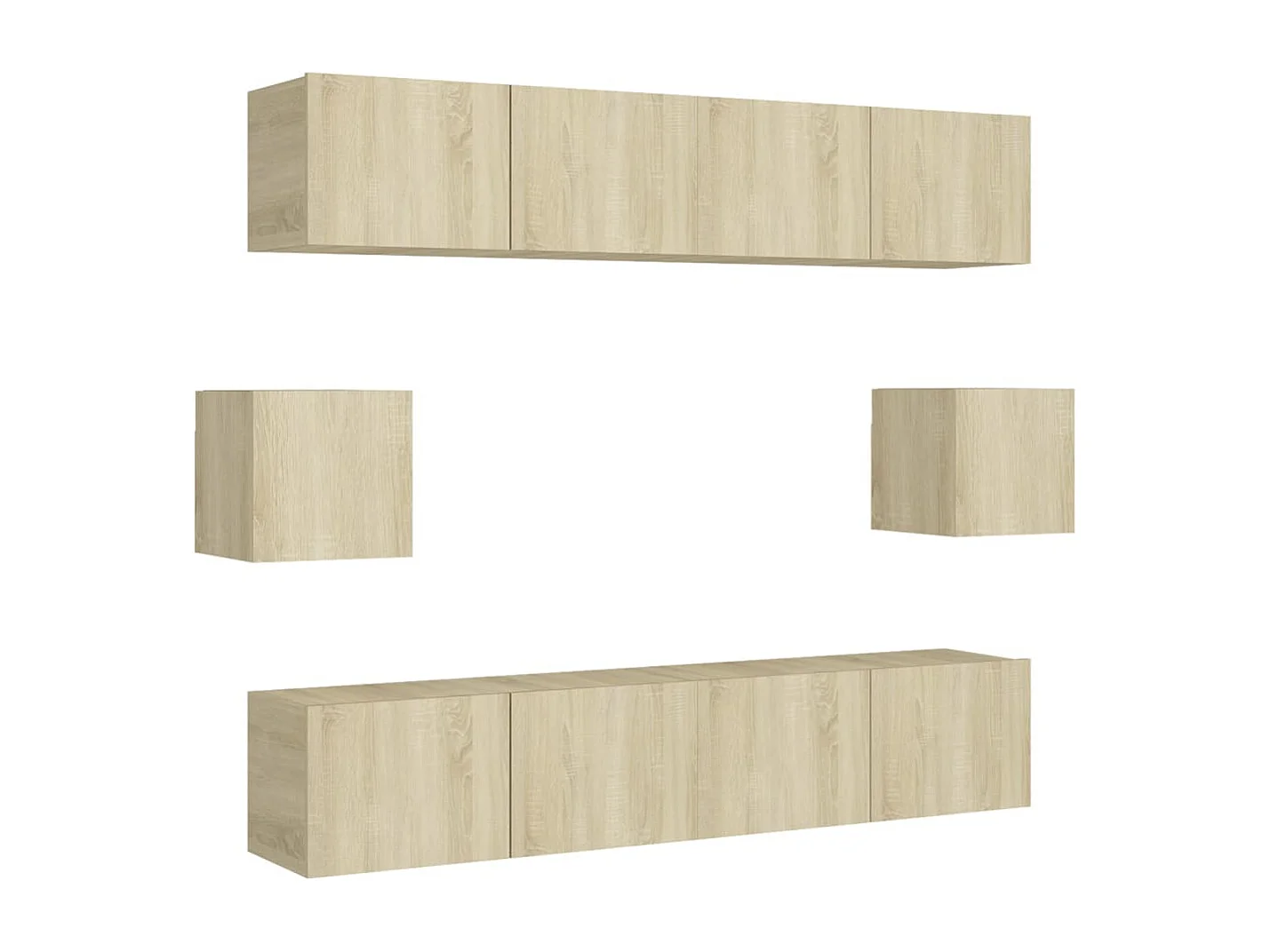 Set di mobili TV da 6 pezzi in legno ingegnerizzato Sonoma Oak