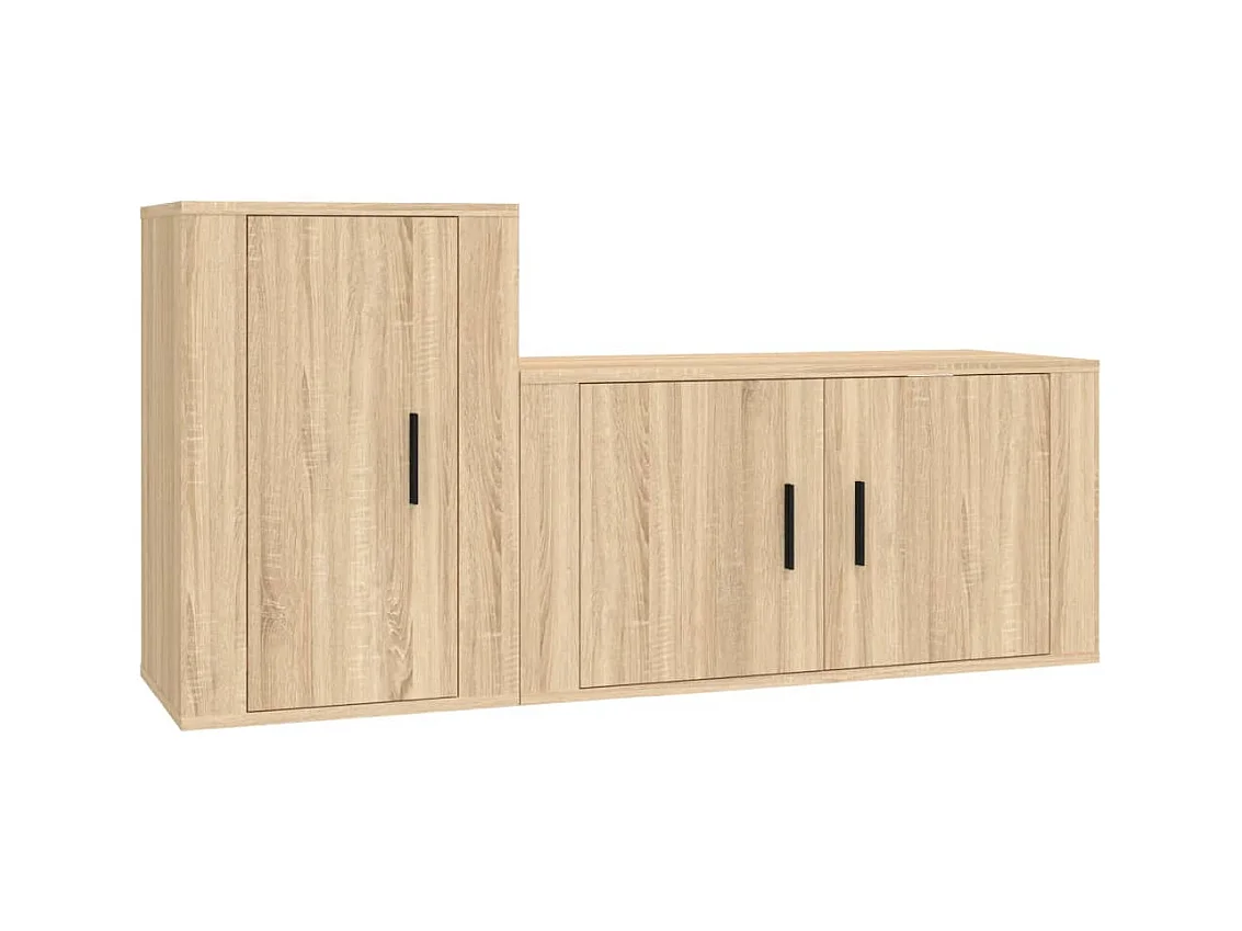 Ensemble de meubles TV 2 pcs chêne sonoma bois d'ingénierie