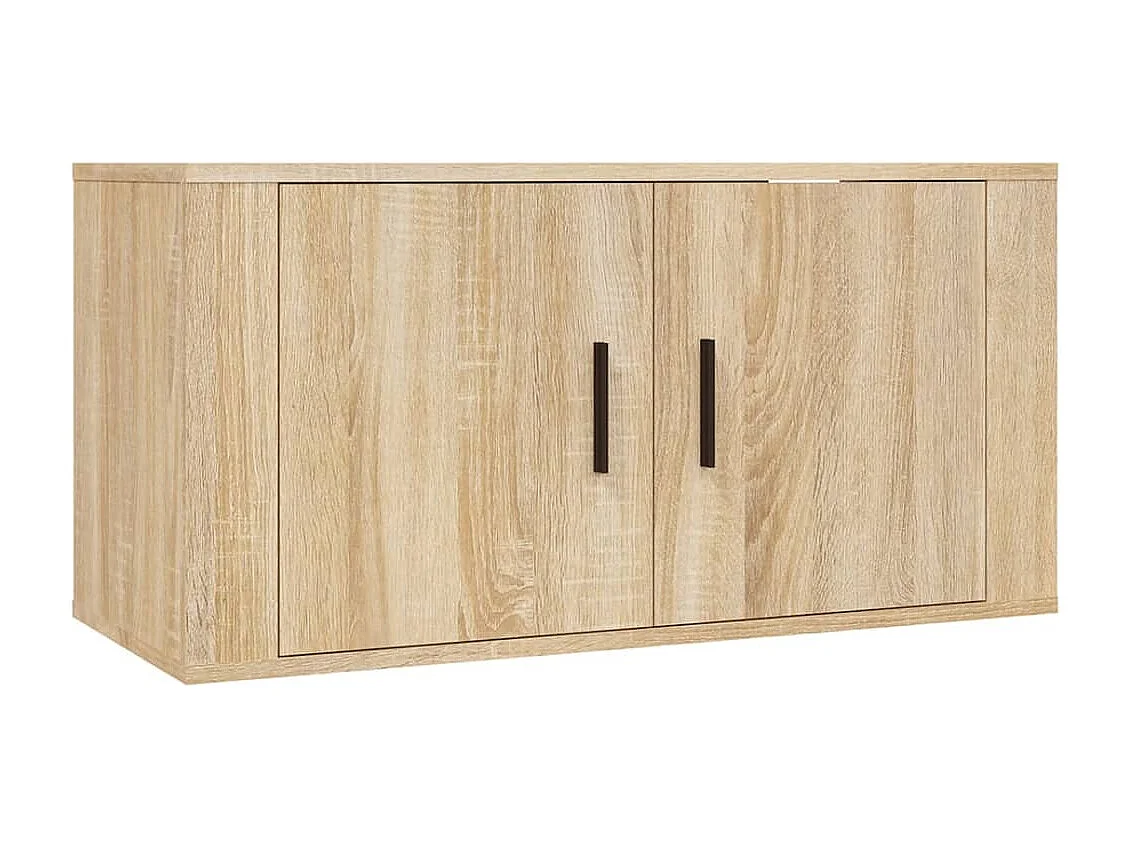 Conjunto de soporte para TV de 2 piezas de madera de ingeniería de roble Sonoma