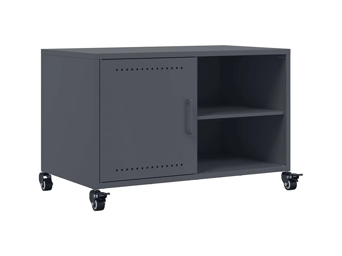 Meuble TV anthracite 68x39x43,5 cm acier