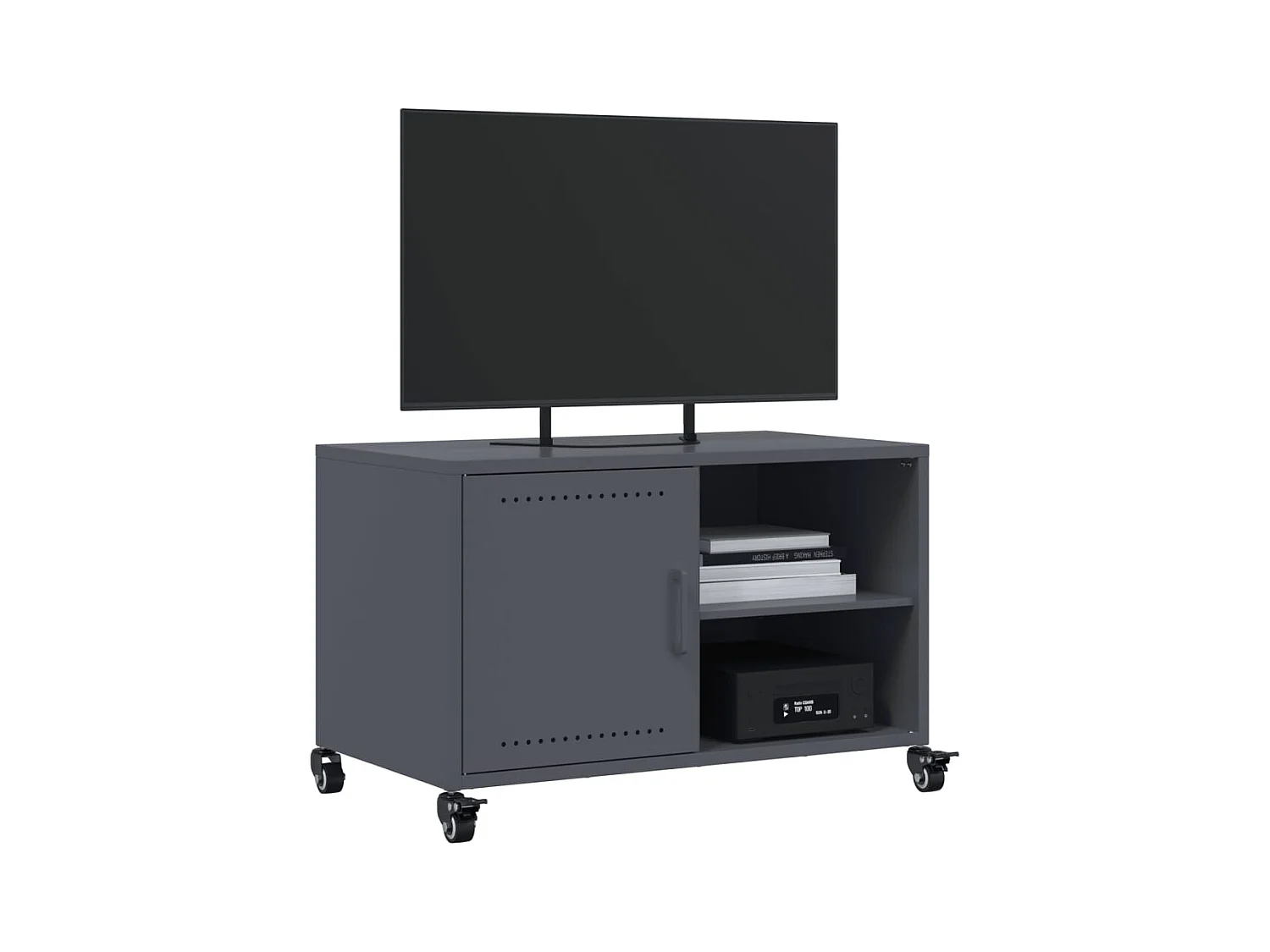 Meuble TV anthracite 68x39x43,5 cm acier