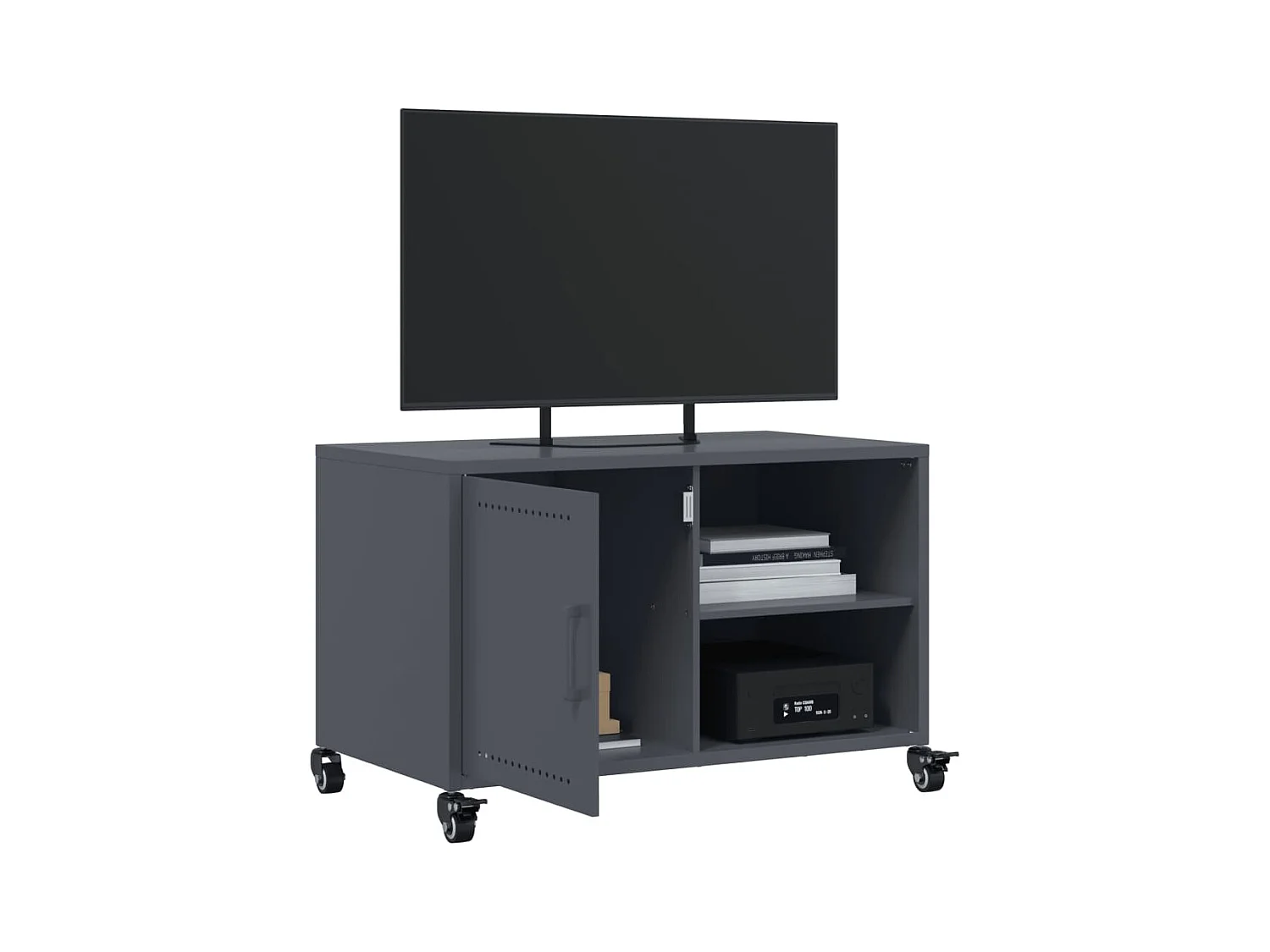 Meuble TV anthracite 68x39x43,5 cm acier