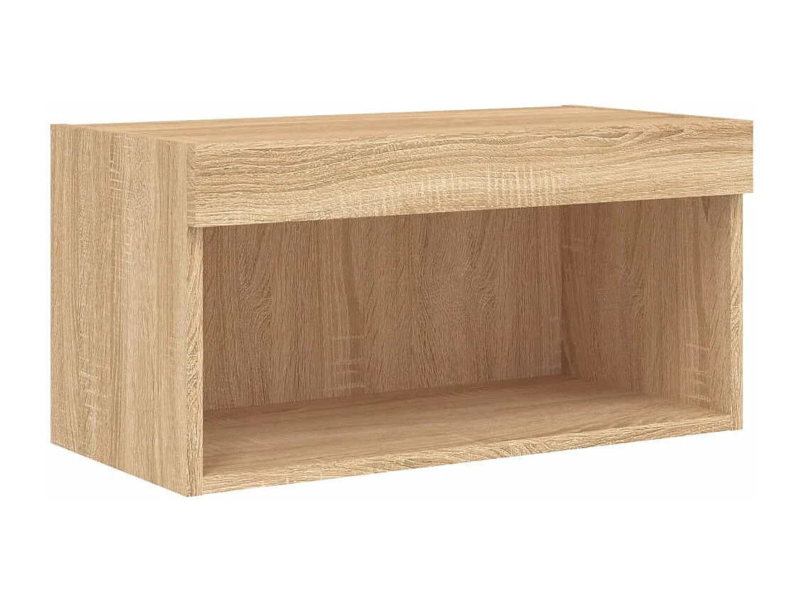 Parete attrezzata TV con LED 6 pezzi in legno ingegnerizzato rovere Sonoma