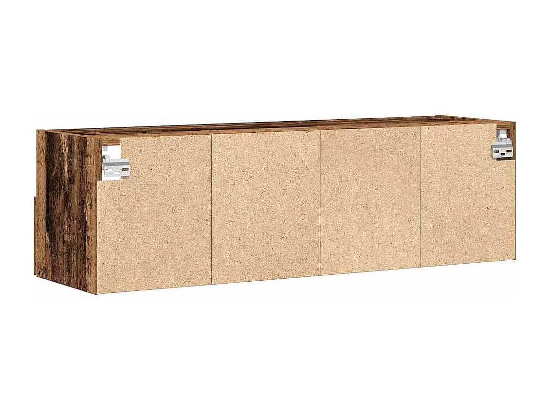 2-teiliger TV-Wandschrank, Holz antik, 100 x 30 x 30 cm