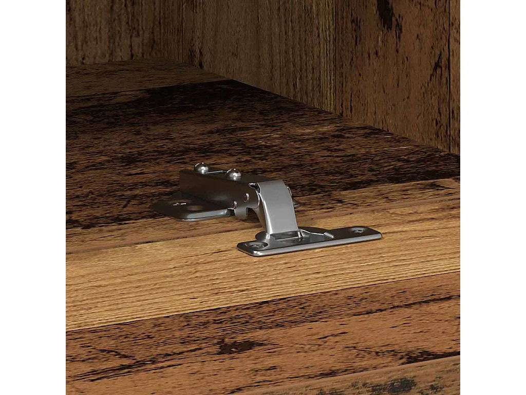 2-delige wand-tv-kast, antiek hout, 100 x 30 x 30 cm